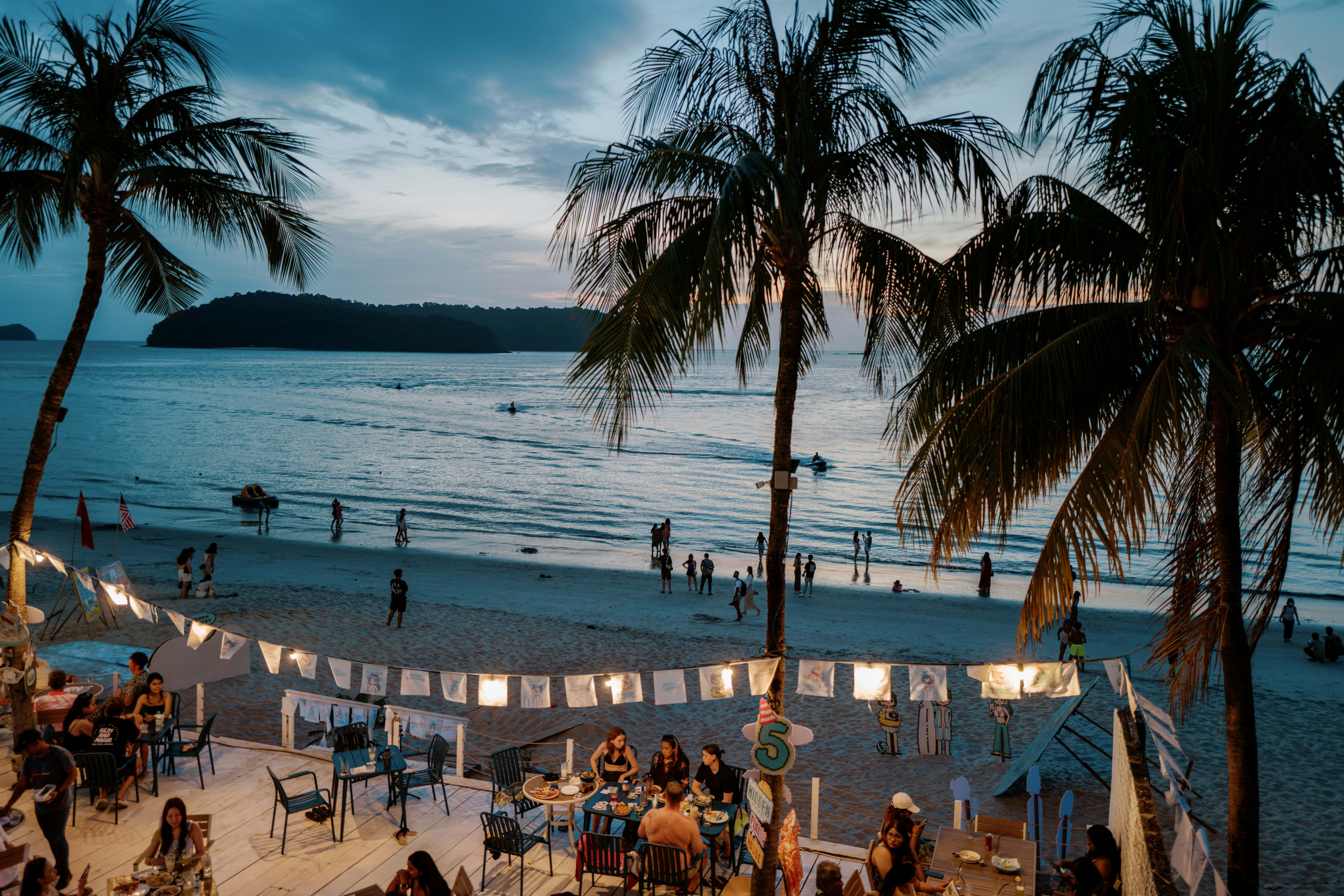 Serene beach with turquoise water in Langkawi.